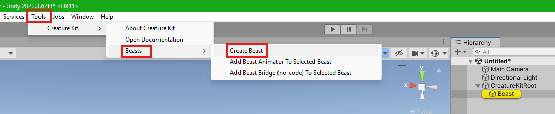 Create Beast menu