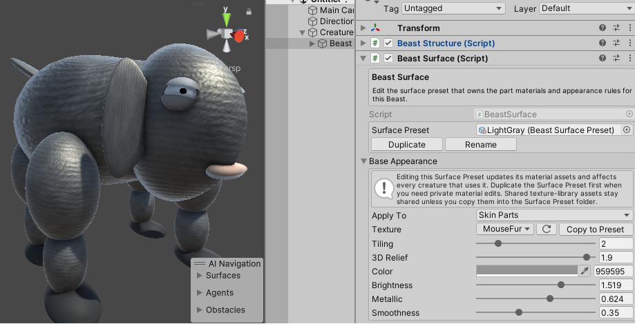 Custom material variant
